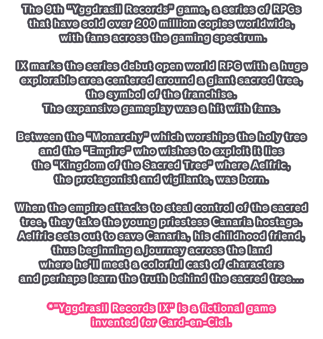 The 9th Yggdrasil Records game, a series of RPGs that have sold over 200 million copies worldwide, with fans across the gaming spectrum.