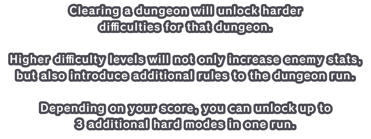 Clearing a dungeon will unlock harder difficulties for that dungeon.