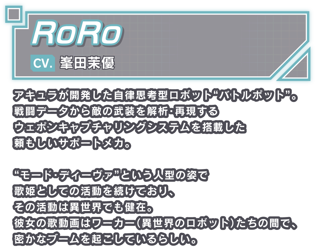 RoRo/CV. 峯田茉優