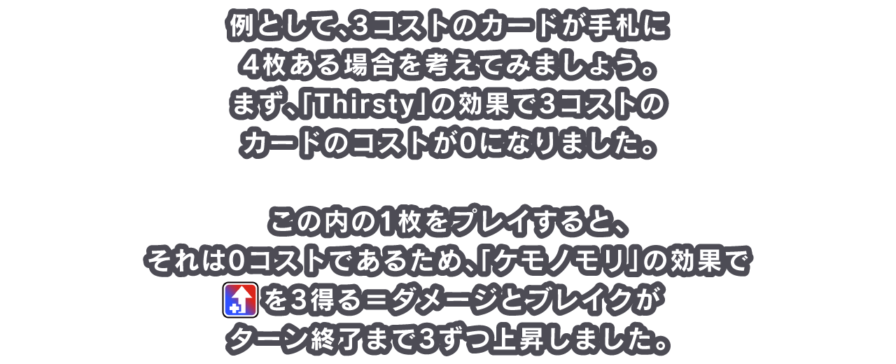 例として、3コストのカードが手札に4枚ある場合を考えてみましょう。