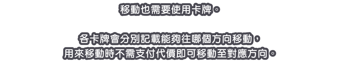 移動也需要使用卡牌。